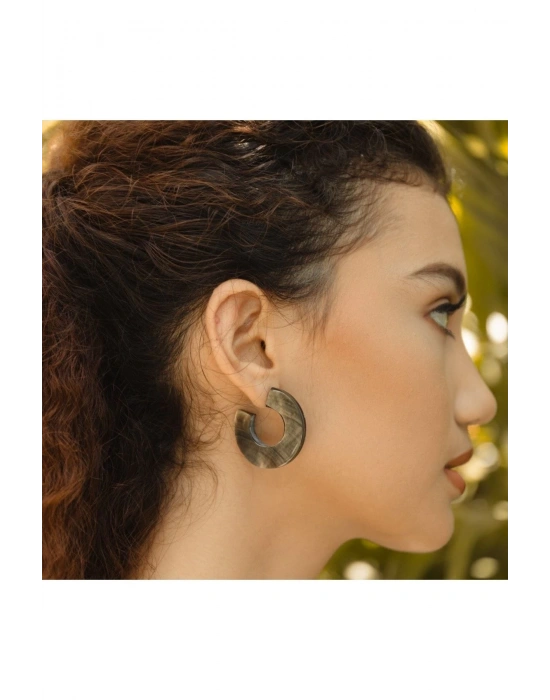 Makena Earrings In Gray El Yapımı Küpe
