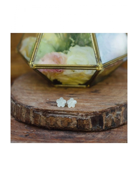 Gumamela Mother Of Pearl Earrings El Yapımı Küpe