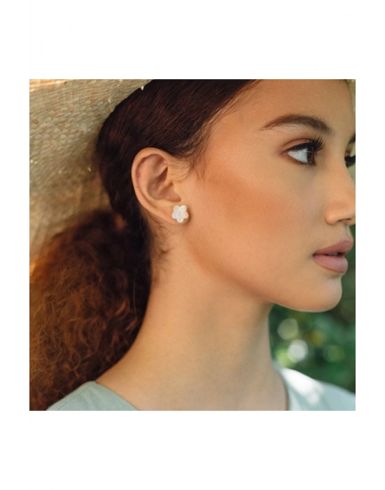 Gumamela Mother Of Pearl Earrings El Yapımı Küpe