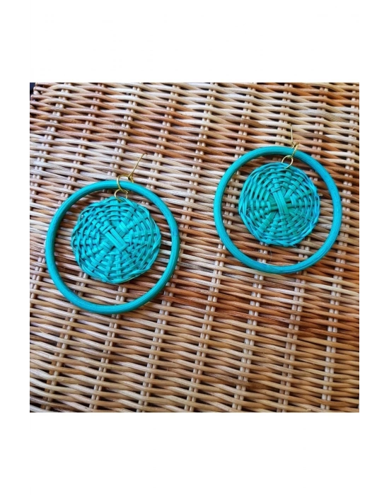 Madeline Earrings In Turquoise El Yapımı Hasır Küpe