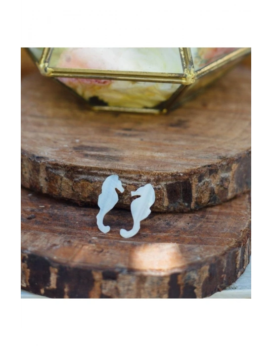 Seahorse Stud Earringss El Yapımı Küpe