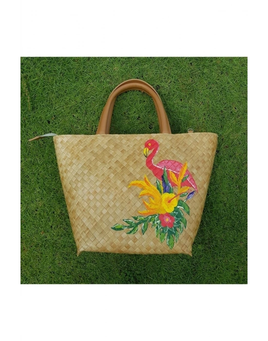 Flamingo City Bag El Yapımı Hasır Kol Çantası