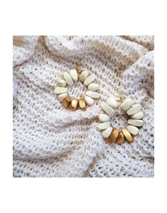 Brielle Earrings In White El Yapımı Küpe