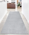Gri Kaymaz Taban Yıkanabilir Post Peluş Halı Salon Mutfak Çocuk Oturma Odası Yolluk Antre Halısı
