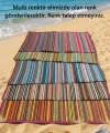 Plastik Halı Renkli Katlanabilir Çift Taraflı Plaj Kamp Piknik Balkon Hasır Mat Karavan Halısı Kilim
