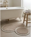 2’li Post Banyo Paspas Seti Kaymaz Taban Yıkanabilir Peluş Jüt Kenar Detaylı Oval Yuvarlak 100x60 60x60 Kilim Halı