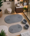 4 Parça Banyo Paspas Seti Takımı Kaymaz Yıkanabilir Çift Taraflı Banyo Düzenleyicisi 2 Sepet