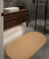 Banyo Paspası Çift Taraflı Yıkanabilir Kaymaz Oval Jüt Tekli Paspas Hasır Yolluk Halı Kilim