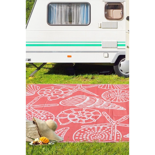 Plastik Halı Katlanabilir Çift Taraflı Plaj Kamp Piknik Balkon Hasır Mat Savan Karavan Halısı Kilim