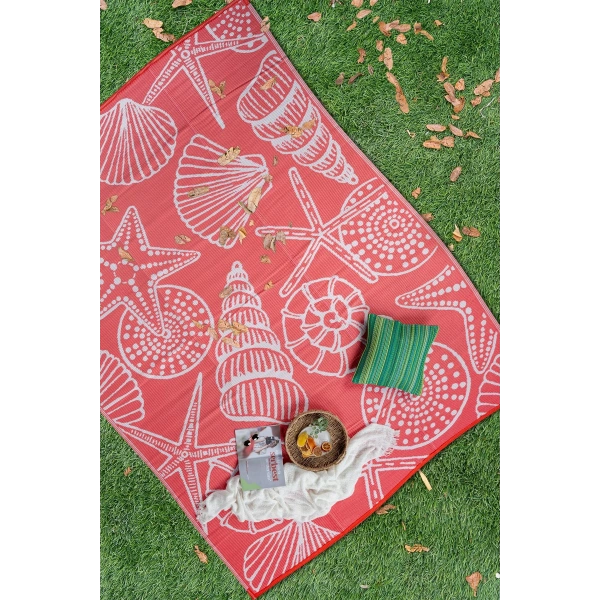 Plastik Halı Katlanabilir Çift Taraflı Plaj Kamp Piknik Balkon Hasır Mat Savan Karavan Halısı Kilim