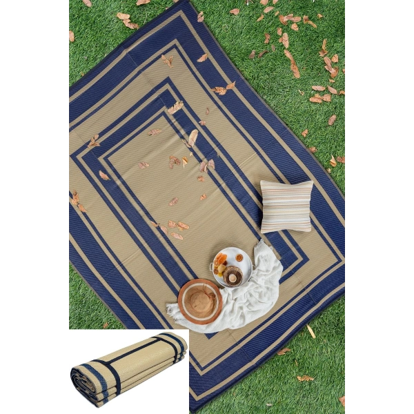 Plastik Halı Katlanabilir Çift Taraflı Plaj Kamp Piknik Balkon Hasır Mat Savan Karavan Halısı Kilim