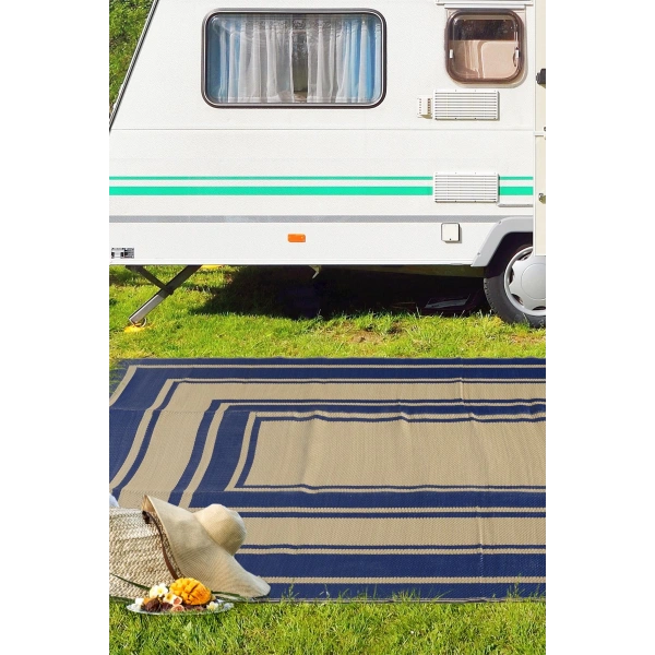 Plastik Halı Katlanabilir Çift Taraflı Plaj Kamp Piknik Balkon Hasır Mat Savan Karavan Halısı Kilim