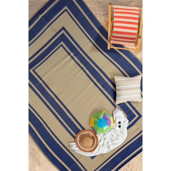 Plastik Halı Katlanabilir Çift Taraflı Plaj Kamp Piknik Balkon Hasır Mat Savan Karavan Halısı Kilim