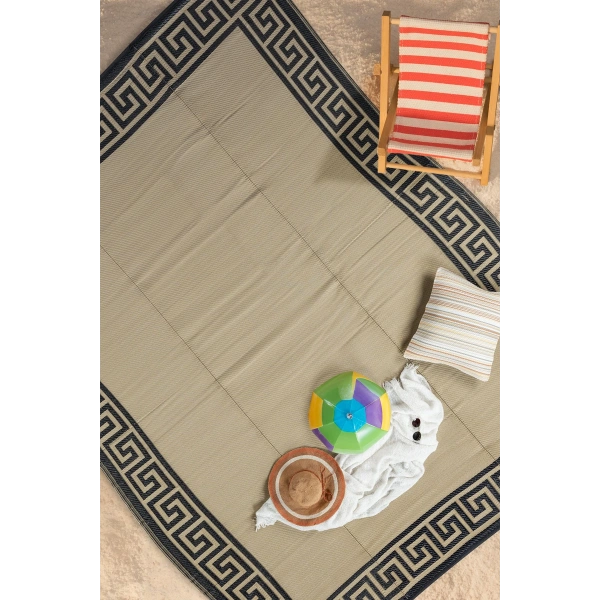 Plastik Halı Katlanabilir Çift Taraflı Plaj Kamp Piknik Balkon Hasır Mat Savan Karavan Halısı Kilim