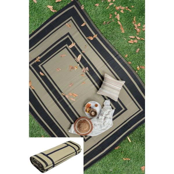 Plastik Halı Katlanabilir Çift Taraflı Plaj Kamp Piknik Balkon Hasır Mat Savan Karavan Halısı Kilim