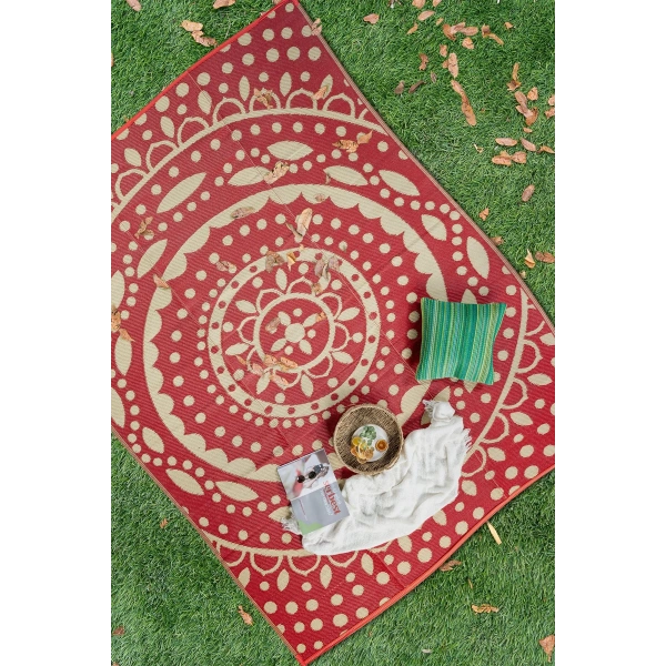 Plastik Halı Katlanabilir Çift Taraflı Plaj Kamp Piknik Balkon Hasır Mat Savan Karavan Halısı Kilim