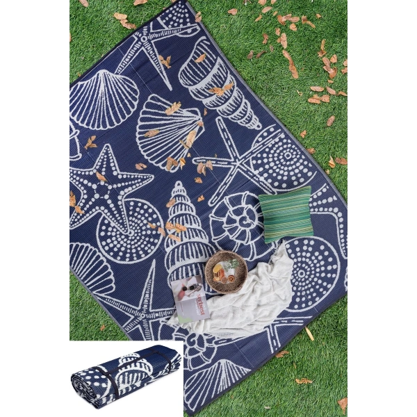 Plastik Halı Katlanabilir Çift Taraflı Plaj Kamp Piknik Balkon Hasır Mat Savan Karavan Halısı Kilim