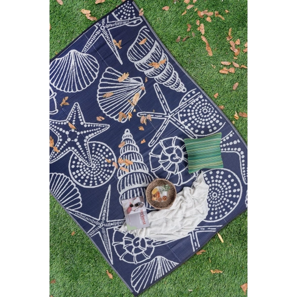 Plastik Halı Katlanabilir Çift Taraflı Plaj Kamp Piknik Balkon Hasır Mat Savan Karavan Halısı Kilim