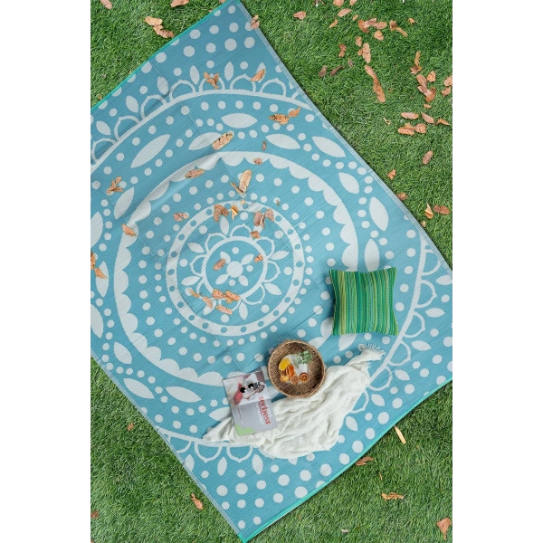 Plastik Halı Katlanabilir Çift Taraflı Plaj Kamp Piknik Balkon Hasır Mat Savan Karavan Halısı Kilim