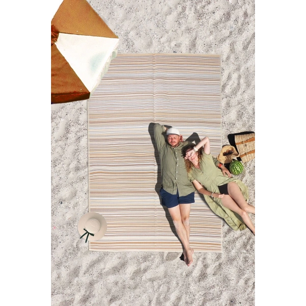 Plastik Halı Katlanabilir Çift Taraflı Plaj Kamp Piknik Balkon Hasır Mat Savan Karavan Halısı Kilim