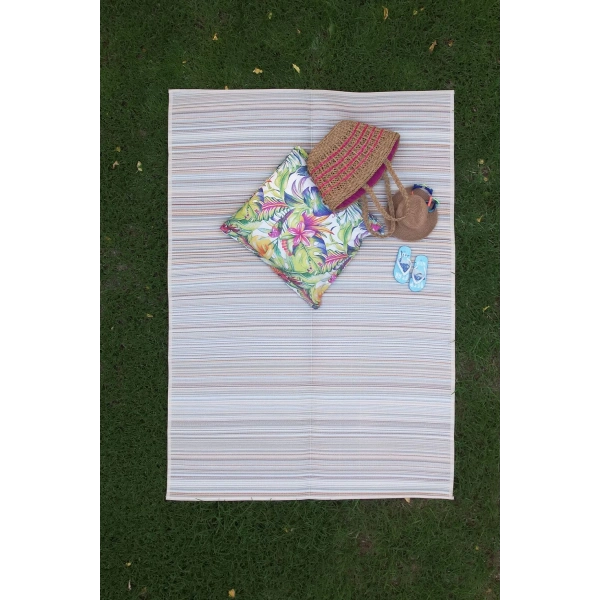 Plastik Halı Katlanabilir Çift Taraflı Plaj Kamp Piknik Balkon Hasır Mat Savan Karavan Halısı Kilim