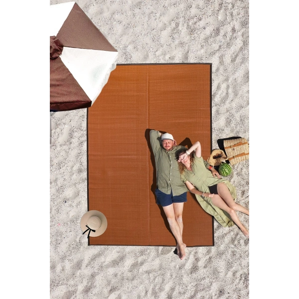 Plastik Halı Katlanabilir Çift Taraflı Plaj Kamp Piknik Balkon Hasır Mat Savan Karavan Halısı Kilim