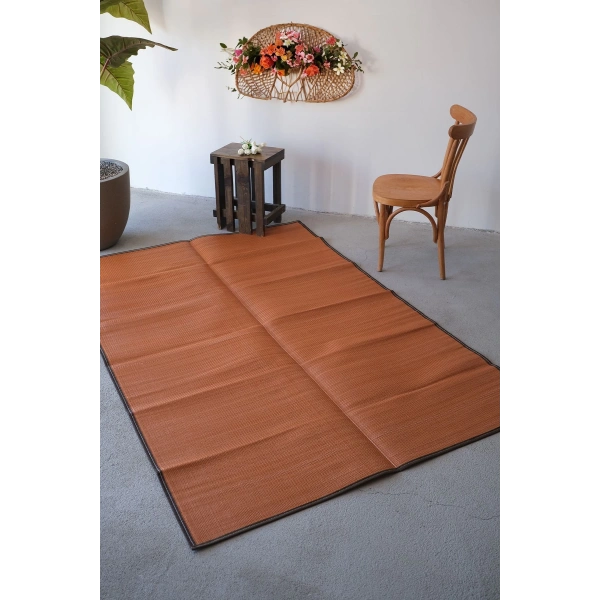 Plastik Halı Katlanabilir Çift Taraflı Plaj Kamp Piknik Balkon Hasır Mat Savan Karavan Halısı Kilim