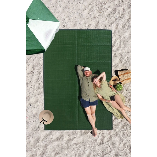 Plastik Halı Katlanabilir Çift Taraflı Plaj Kamp Piknik Balkon Hasır Mat Savan Karavan Halısı Kilim