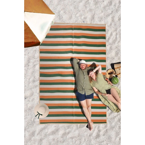 Plastik Halı Katlanabilir Çift Taraflı Plaj Kamp Piknik Balkon Hasır Mat Savan Karavan Halısı Kilim