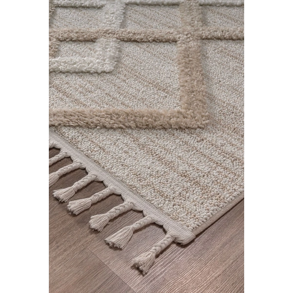 Bukle Dokuma Yumuşak Halı Salon Oturma Odası Mutfak Yatak Odası Yolluk Kilim Krem Bej