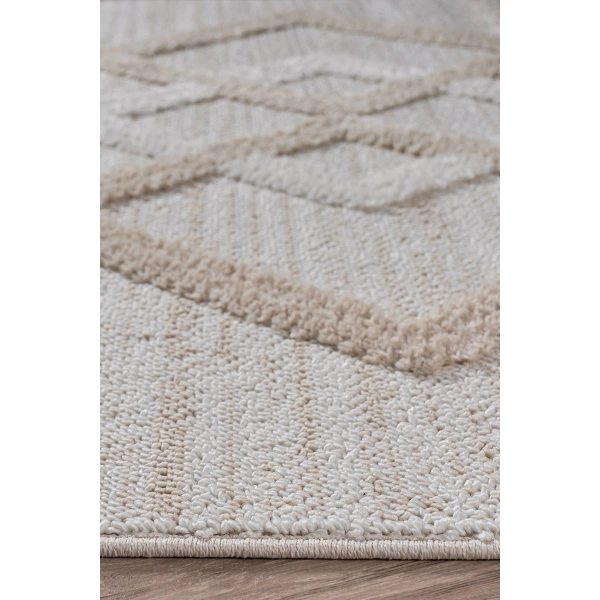 Bukle Dokuma Yumuşak Halı Salon Oturma Odası Mutfak Yatak Odası Yolluk Kilim Krem Bej