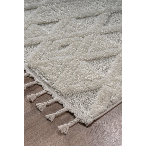 Bukle Dokuma Yumuşak Halı Salon Oturma Odası Mutfak Yatak Odası Antre Yolluk Kilim Krem