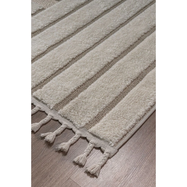 Bukle Dokuma Yumuşak Halı Salon Oturma Odası Mutfak Yatak Odası Yolluk Kilim Krem Bej