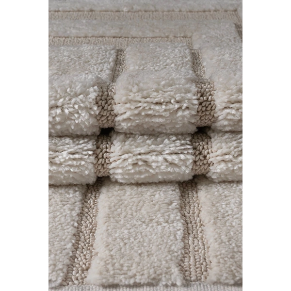 Bukle Dokuma Yumuşak Halı Salon Oturma Odası Mutfak Yatak Odası Yolluk Kilim Krem Bej