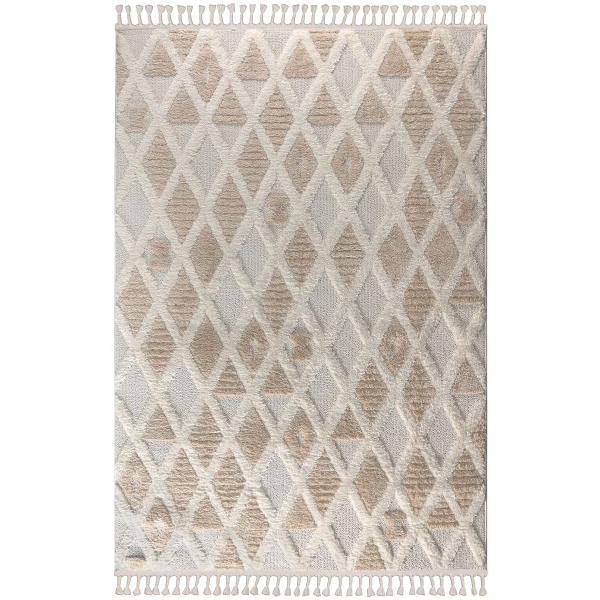 Bukle Dokuma Yumuşak Halı Salon Oturma Odası Mutfak Yatak Odası Yolluk Kilim Krem Bej