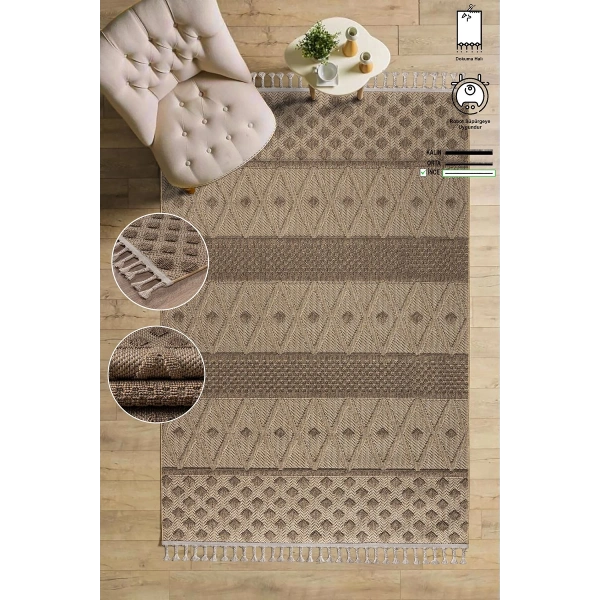 Bukle Dokuma İnce Saçaklı Salon Mutfak Oturma Odası halısı Yoluk Antre Çocuk Yatak Odası Kilim Halı