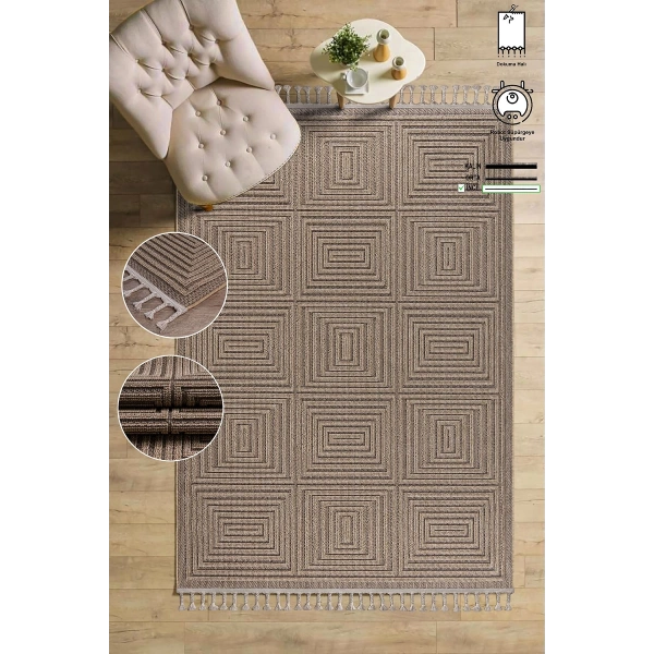 Bukle Dokuma İnce Saçaklı Salon Mutfak Oturma Odası halısı Yoluk Antre Çocuk Yatak Odası Kilim Halı