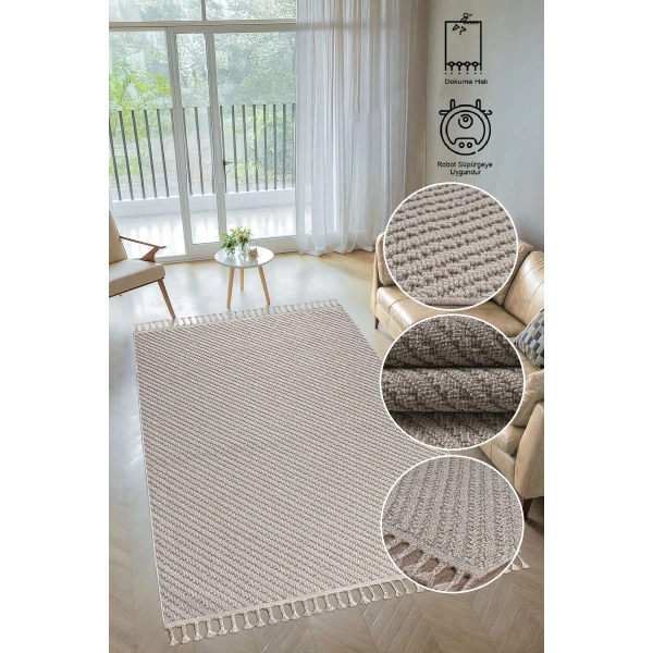 Bukle Dokuma İnce Saçaklı Salon Mutfak Oturma Odası halısı Yoluk Antre Çocuk Yatak Odası Kilim Halı