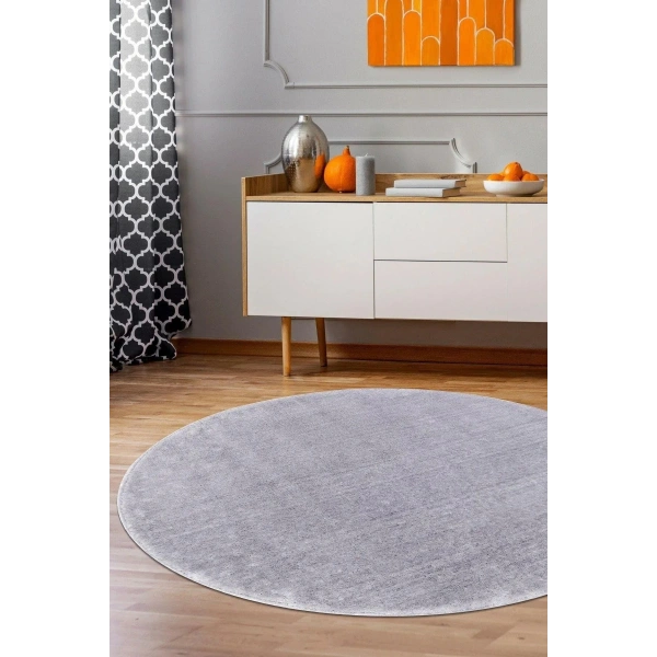 Gri Post Peluş Tavşan Tüyü Kaymaz Taban Makinede Yıkanabilir Toz Vermez Halı Yolluk Kilim