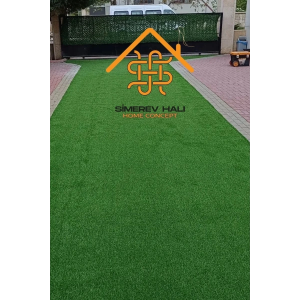 Yeşil Suni Çim Dekoratif 1. Kalite Balkon Bahçe Havuz Veranda Kaymaz Taban Halı Dış Mekan 7 Mm
