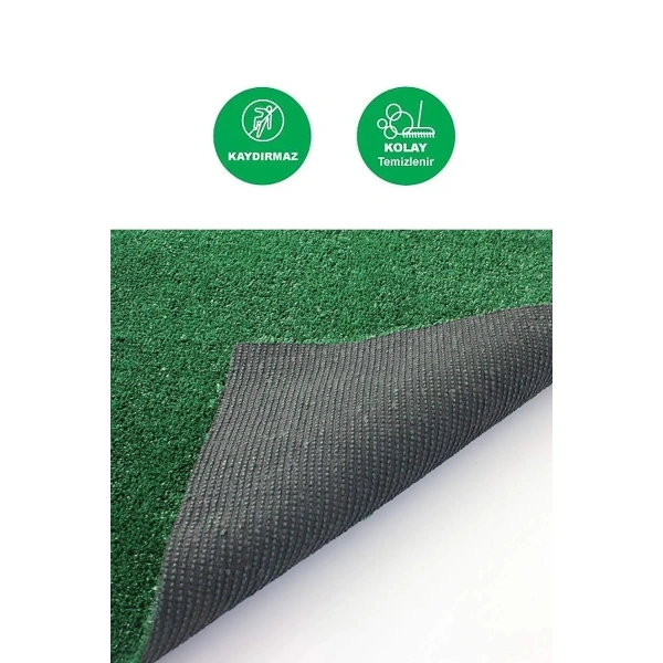 Yeşil Suni Çim Dekoratif 1. Kalite Balkon Bahçe Havuz Veranda Kaymaz Taban Halı Dış Mekan 7 Mm