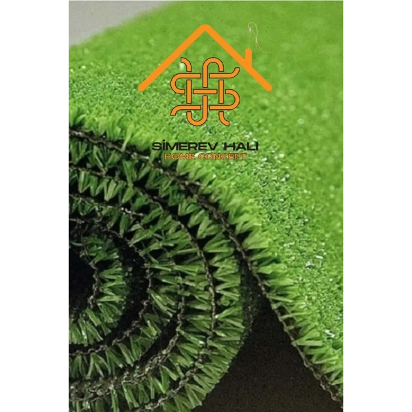 Yeşil Suni Çim Dekoratif 1. Kalite Balkon Bahçe Havuz Veranda Kaymaz Taban Halı Dış Mekan 7 Mm