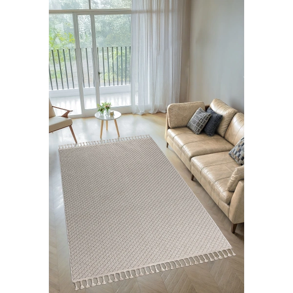 Krem Bukleli Dokuma Modern Salon Mutfak Oturma Odası Halısı Yolluk Yatak Odası Kilim Bukle Halı