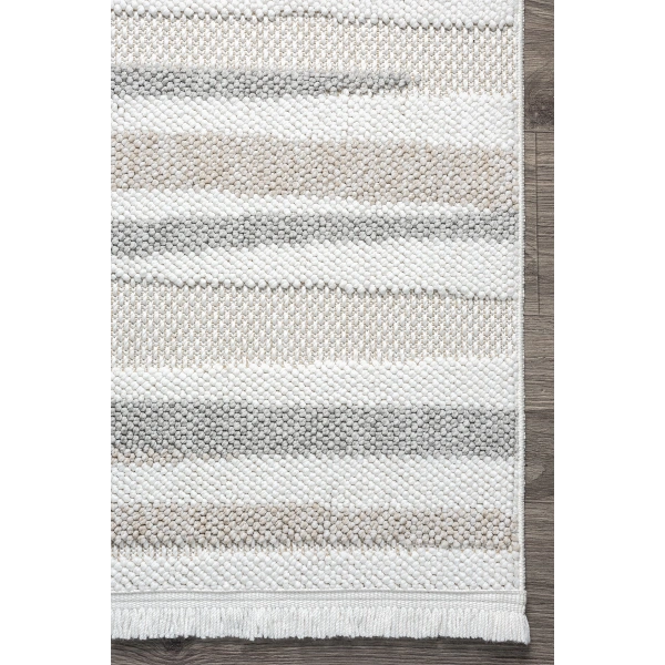 Krem Bej Gri Bukleli Yumuşak Dokulu Bukle Halı Kilim Salon Mutfak Yolluk Dokuma Makine Halısı