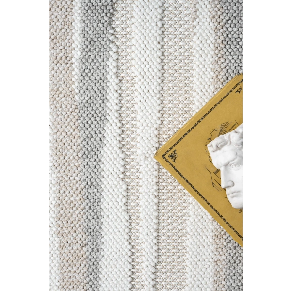 Krem Bej Gri Bukleli Yumuşak Dokulu Bukle Halı Kilim Salon Mutfak Yolluk Dokuma Makine Halısı