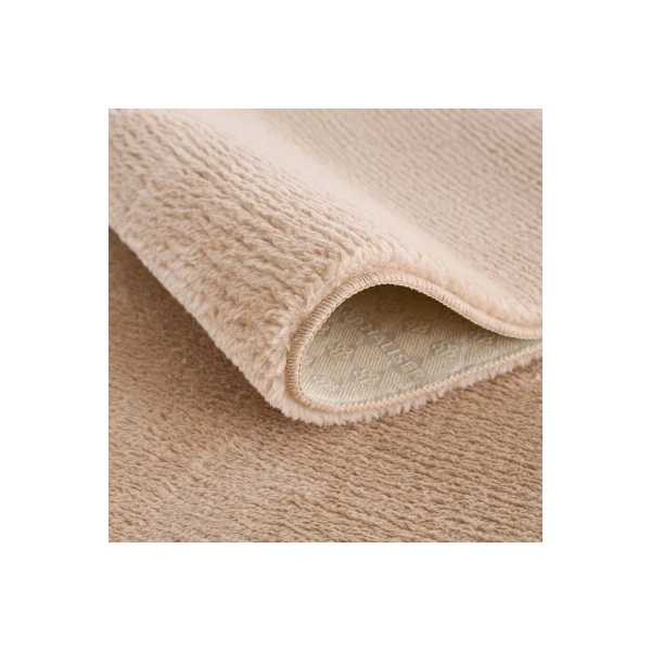 Bej Kaymaz Taban Yıkanabilir Post Peluş Halı Salon Mutfak Çocuk Oturma Odası Yolluk Antre Halısı