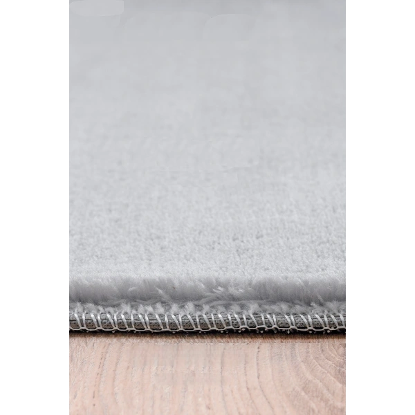 Gri Kaymaz Taban Yıkanabilir Post Peluş Halı Salon Mutfak Çocuk Oturma Odası Yolluk Antre Halısı
