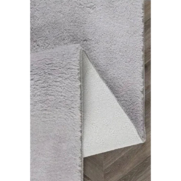 Gri Kaymaz Taban Yıkanabilir Post Peluş Halı Salon Mutfak Çocuk Oturma Odası Yolluk Antre Halısı