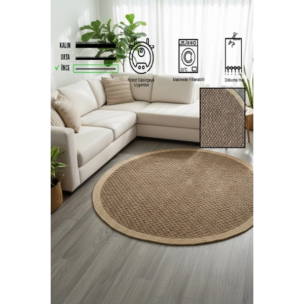 Modern Jüt Yıkanabilir Kaymaz Tabanlı Halı Salon Mutfak Çocuk Yatak Oturma Odası Halısı Yolluk Kilim