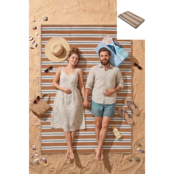 Plaj Kamp Balkon Hasır Mat Karavan Halısı Plastik Halı Renkli Katlanabilir Çift Taraflı Halı Kilim